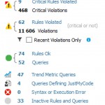 NDepend Übersicht mit angepassten Queries
